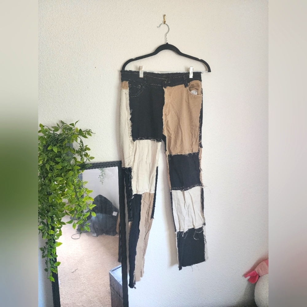 Patchwork Stretchy Jeans | Size: XL